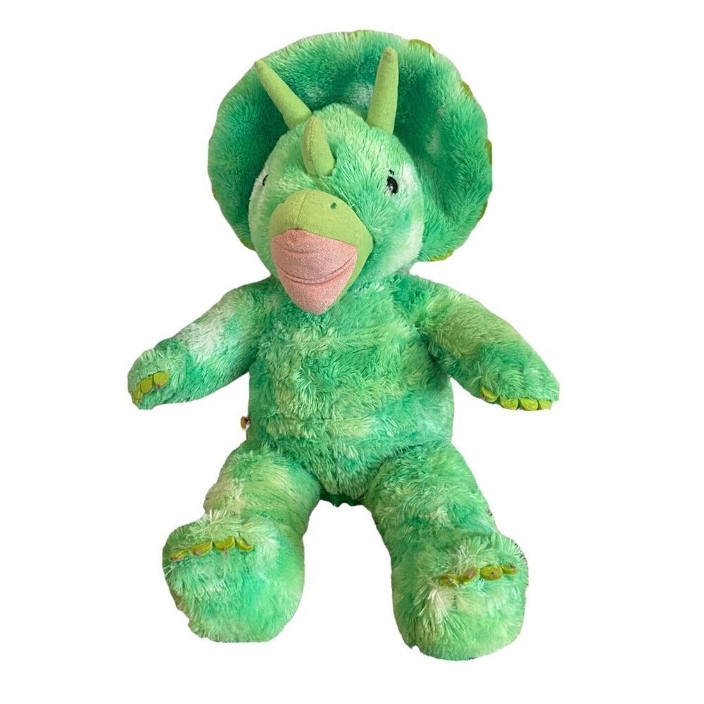Build A Bear Triceratops Dinosaur 18” Plush BABW Plush Green Stuff Animal
